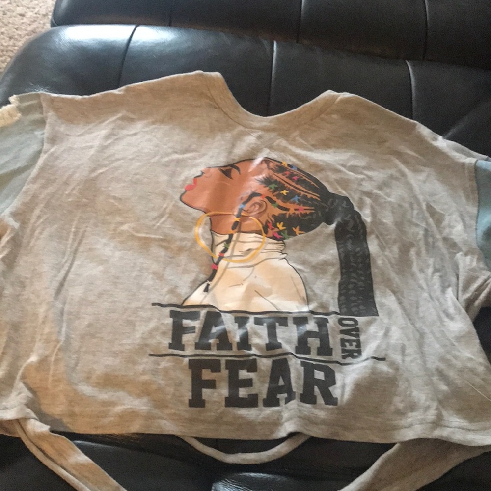 Inspirational crop top size medium.